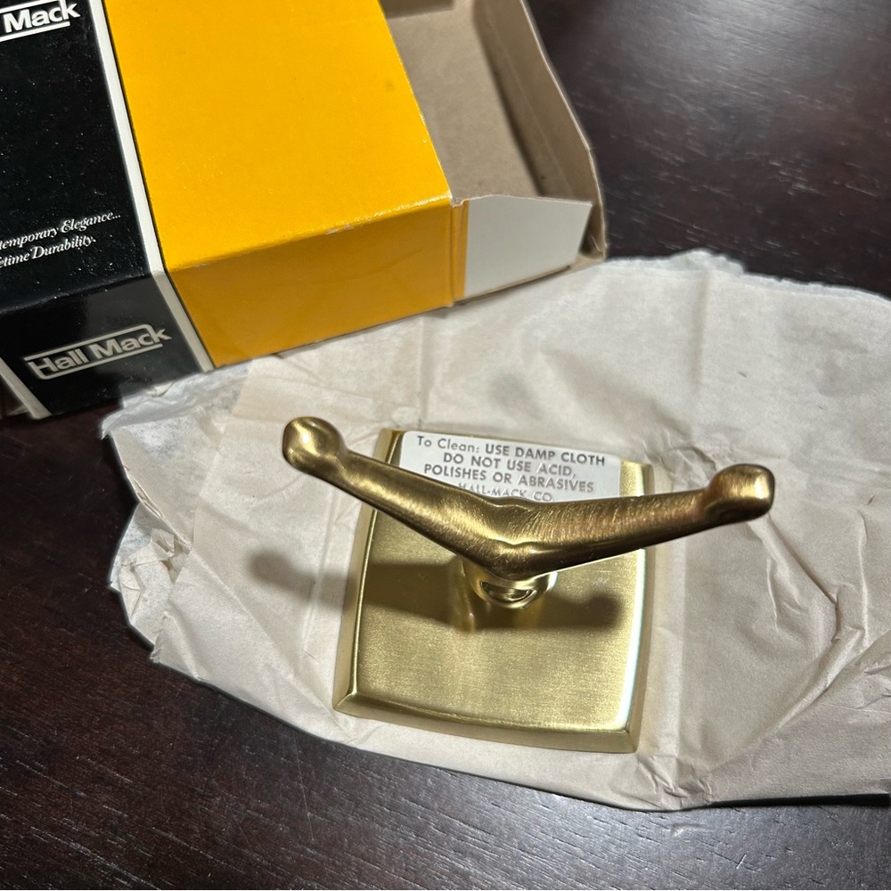 Quality Vintage Satin Brass Double Hook